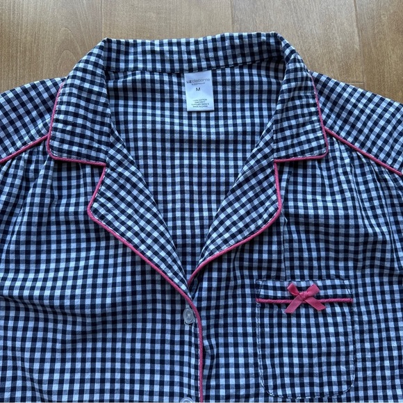 Liz Claiborne Sleepwear Black and White Gingham Pajama Set, Size Medium - Picture 11 of 15
